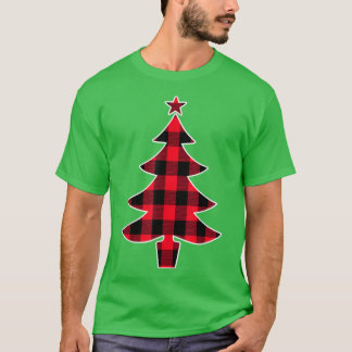 Camiseta Árbol de Navidad rojo de búfalo para mamá papá y