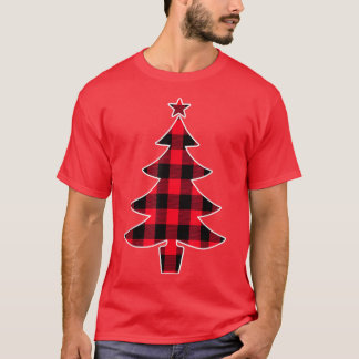 Camiseta Árbol de Navidad rojo de búfalo para mamá papá y
