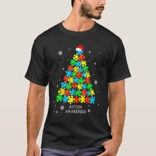 Camiseta Árbol de Navidad rompecabezas del autismo Concienc