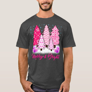 Camiseta Árbol de Navidad rosa amargo y brillante, Navidad 