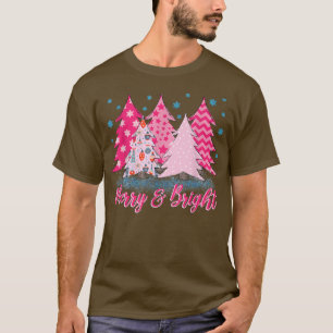 Camiseta Árbol de Navidad rosa amargo y brillante, Navidad