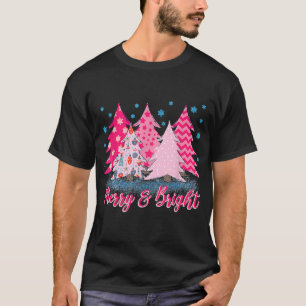 Camiseta Árbol de Navidad rosa amargo y brillante rosa ros