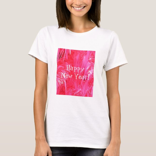 Camiseta Árbol de Navidad rosa brillante (Anverso)