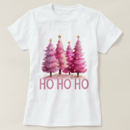 Camiseta Árbol de Navidad rosa HOHOHOHO