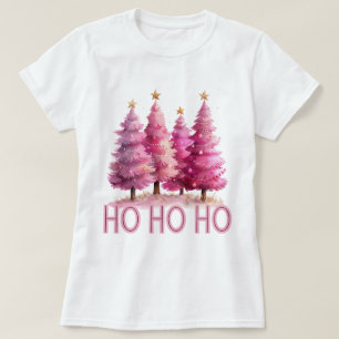 Camiseta Árbol de Navidad rosa HOHOHOHO