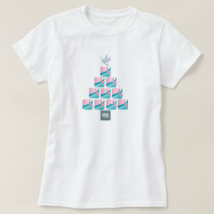 Camiseta ¡Árbol de navidad ROSADO y VERDE AZULADO!