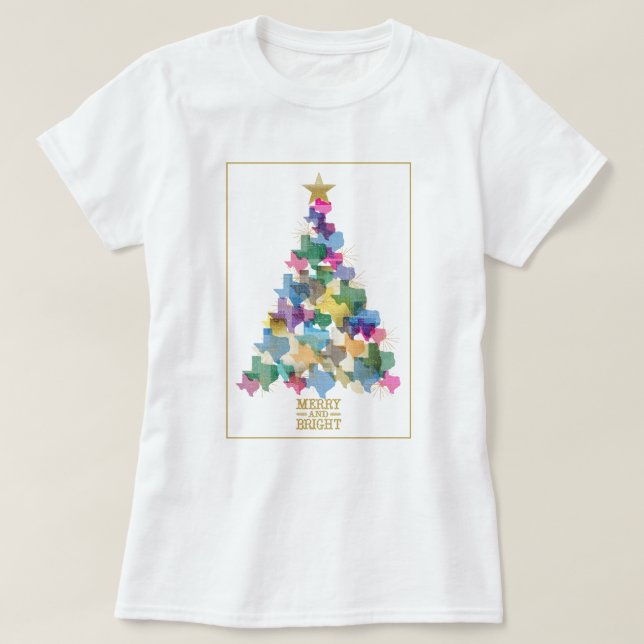 Camiseta Árbol de Navidad Rústico de Texas (Diseño del anverso)