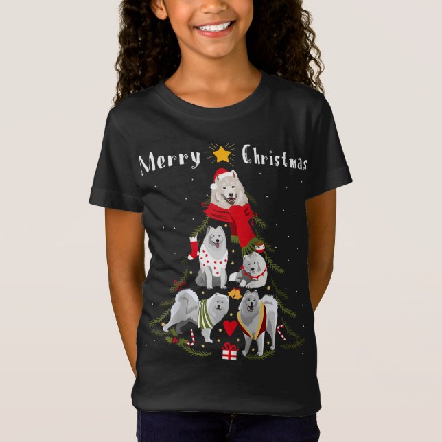 Camiseta Árbol de Navidad Samoyed Lover Perro Dueño de Nuev (Anverso)