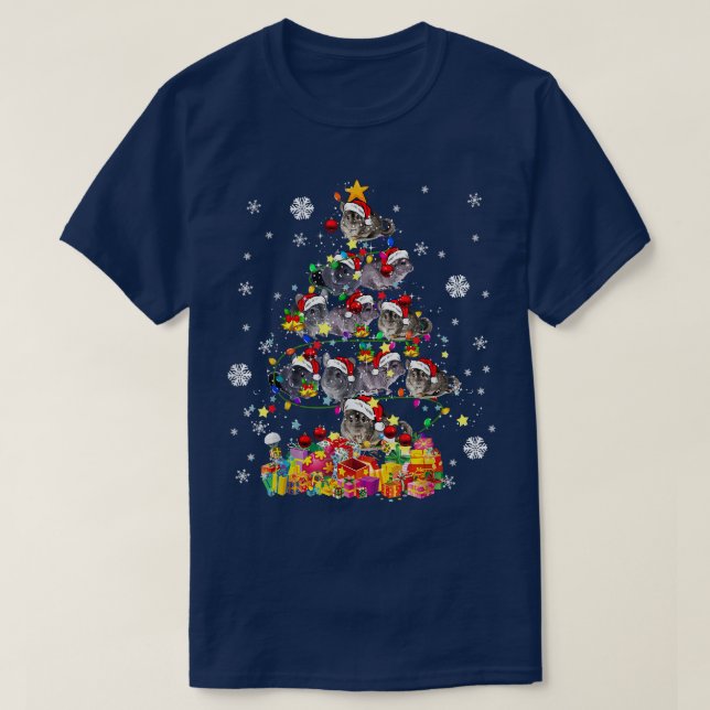 Camiseta Árbol de Navidad Santa Chinchilla Navidades de ani (Diseño del anverso)