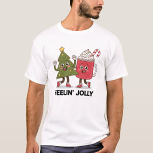Camiseta Árbol de Navidad sintiéndose alegre amante del caf