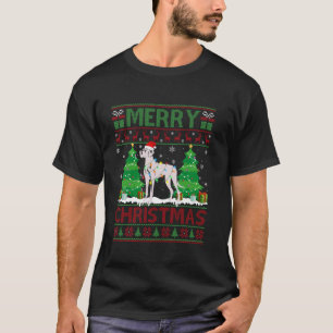 Camiseta Árbol de Navidad Suave Feo Iluminando Perro Vizsla