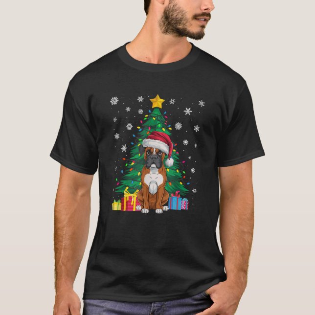 Camiseta Árbol de Navidad sudoroso ilumina a perro fantasma (Anverso)