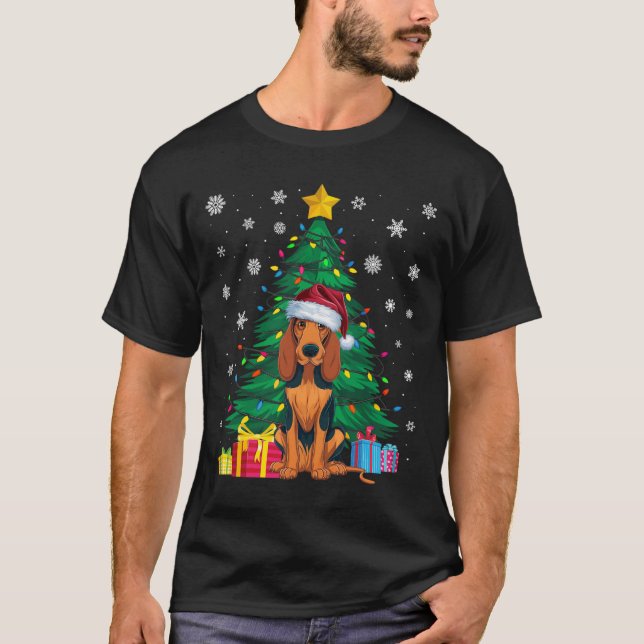 Camiseta Árbol de navidad sudoroso ilumina coco inglés amer (Anverso)