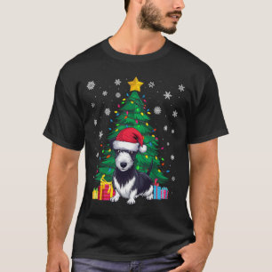 Camiseta Árbol de navidad sudoroso ilumina perro de rat ter