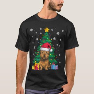 Camiseta Árbol de navidad sudoroso ilumina Perro Terrier de