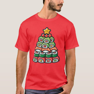 Camiseta Árbol de Navidad Sushi - Comida divertida de comid