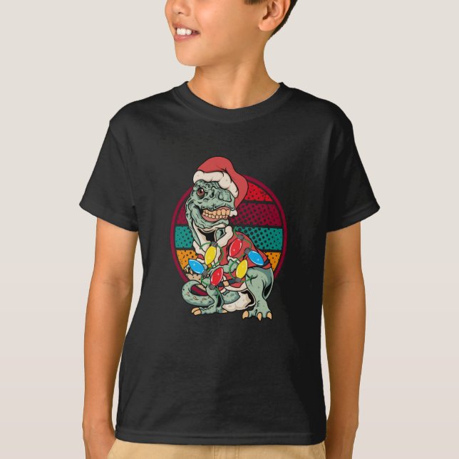 Camiseta árbol de navidad t-rex (Anverso)