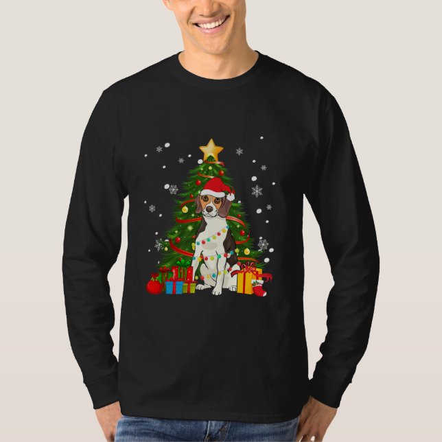 Camiseta Árbol de Navidad Trek Walker Coonhound Santa (Anverso)