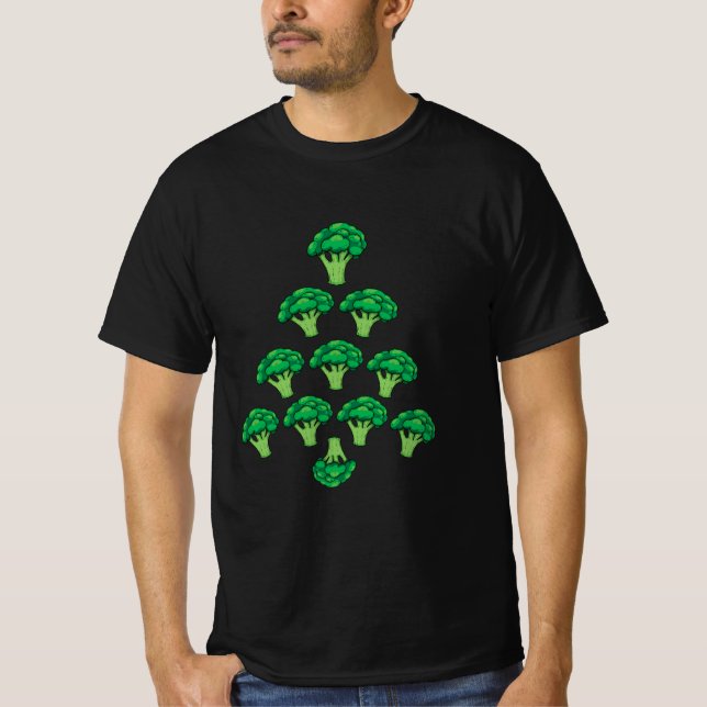 Camiseta Árbol de navidad vegetal de brócoli (Anverso)