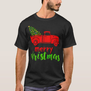 Camiseta Árbol de navidad vintage con backgroup de camión c