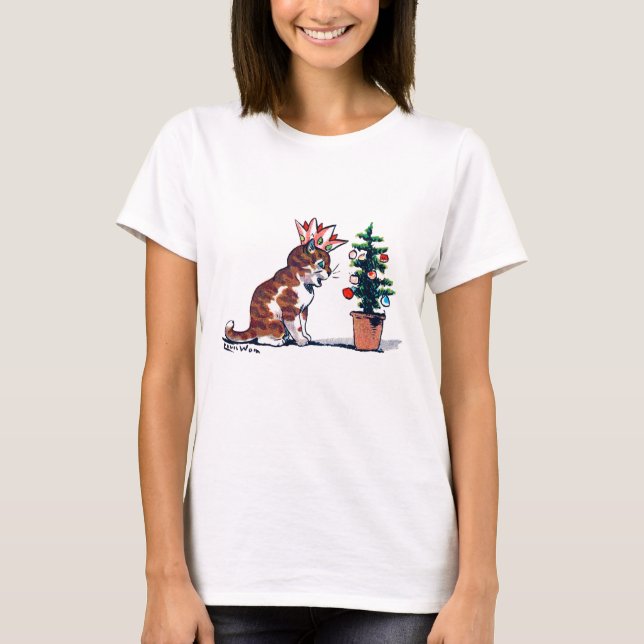 Camiseta Árbol de Navidad y gatitos, Louis Wain (Anverso)