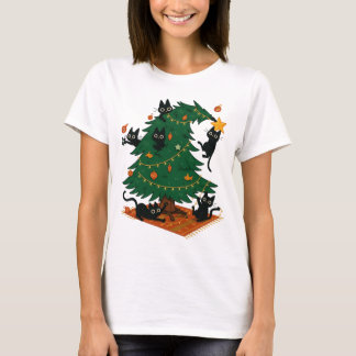 Camiseta Árbol de Navidad y Gato