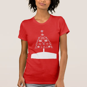 Camiseta Árbol de Navidad Yule hecho de copos de nieve y es