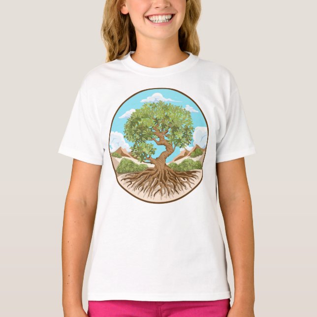Camiseta Árbol de oliva Símbolo de paz en tierra palestina  (Anverso)
