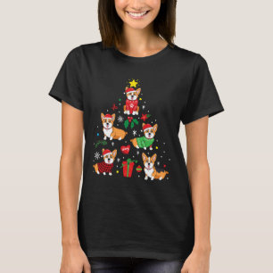 Camiseta Árbol de ornamentos de Navidad Corgi