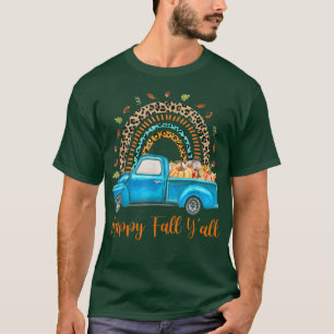 Camiseta Árbol de otoño del camión de calabaza Rainbow Happ