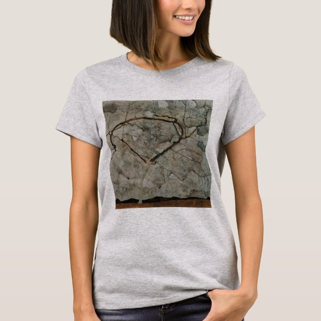 Camiseta Árbol de otoño en movimiento por Egon Schiele (Anverso)