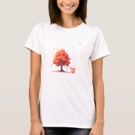 Camiseta Árbol de otoño y ardilla