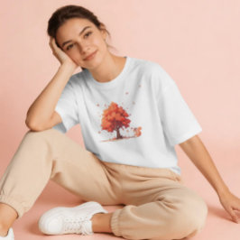 Camiseta Árbol de otoño y ardilla 