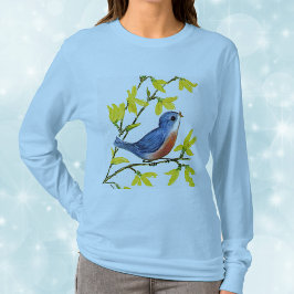 Camiseta Árbol de pájaros azules canto