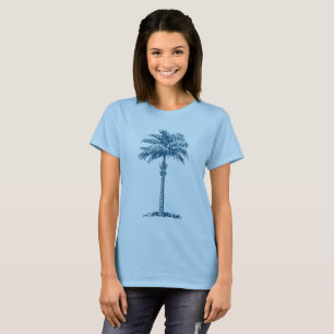 Camiseta Árbol de palma - Azul oceánico