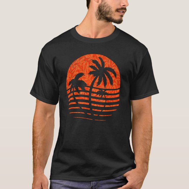 Camiseta Árbol de palma de Coco retro vintage (Anverso)