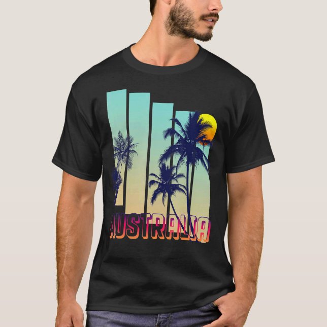 Camiseta Árbol de palma de estilo retro (Anverso)