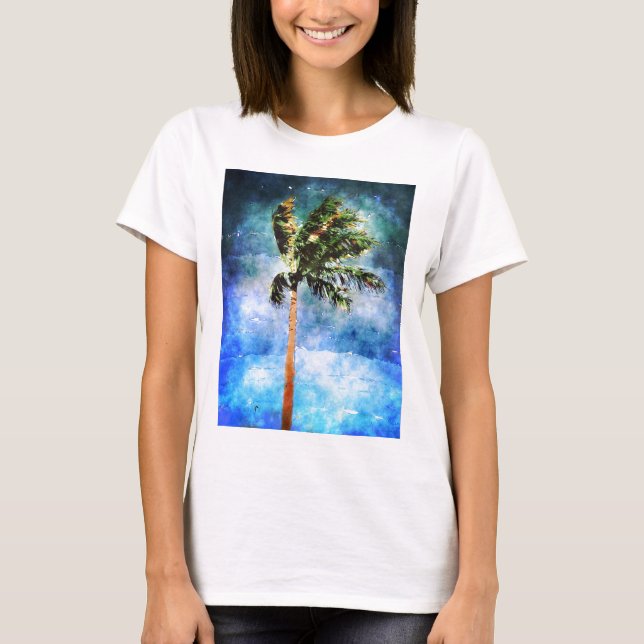 Camiseta Árbol De Palma En Una Tormenta Tropical (Anverso)