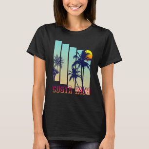 Camiseta Árbol de palma retro estilo vintage de Costa Rica