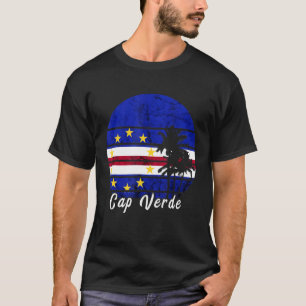 Camiseta Árbol de palma retro retro de Cabo Verde Fl