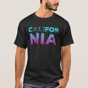 Camiseta Árbol de palma rosa rosa trópico turquesa Californ