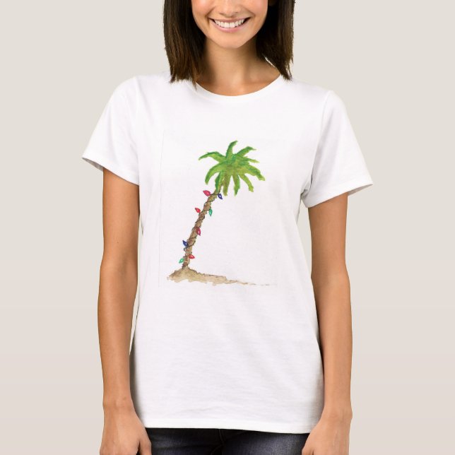 Camiseta Árbol de palma tropical acuático de vacaciones (Anverso)