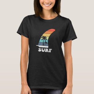 Camiseta Árbol de palmas retro Surf Longboard SUP Fin B