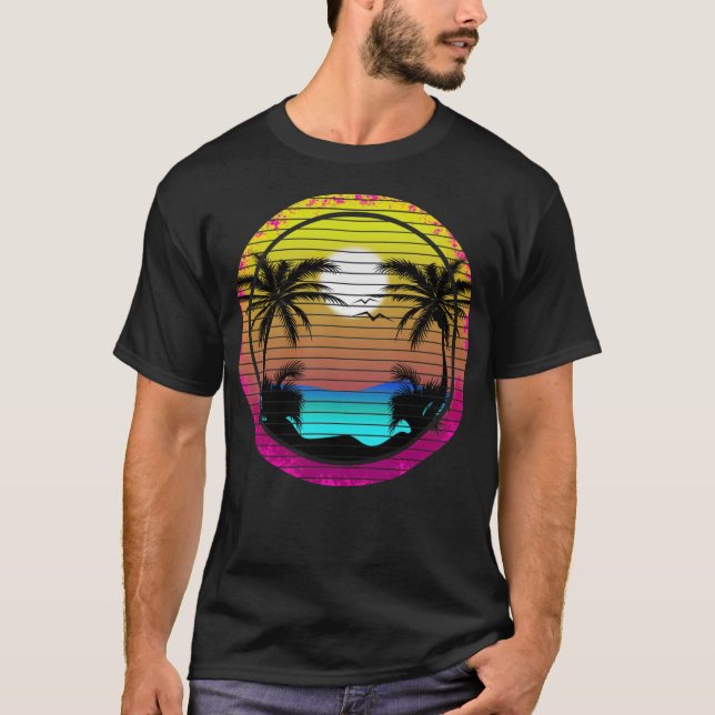 Camiseta Árbol de palmas retro y llave navidad al oeste (Anverso)