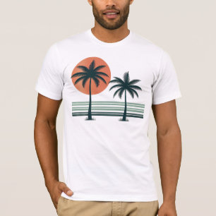 Camiseta Árbol de palmeras tropicales retro/vintage