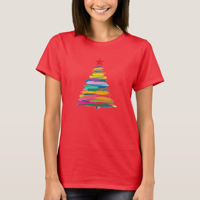 Camiseta Árbol de Pinceladas Abstractas (Anverso)