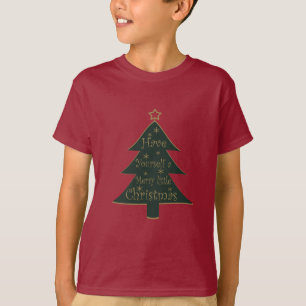 Camiseta Árbol de pino adornado con Feliz Navidad