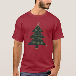 Camiseta Árbol de pino adornado con Feliz Navidad