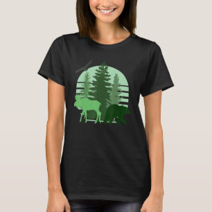 Camiseta Arbol de pino de la naturaleza del atardecer Estét