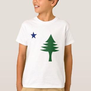 Camiseta Árbol de pino y bandera de la estrella 1901 del es